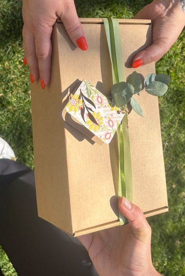 A beautifully wrapped Covered gift ready to be given